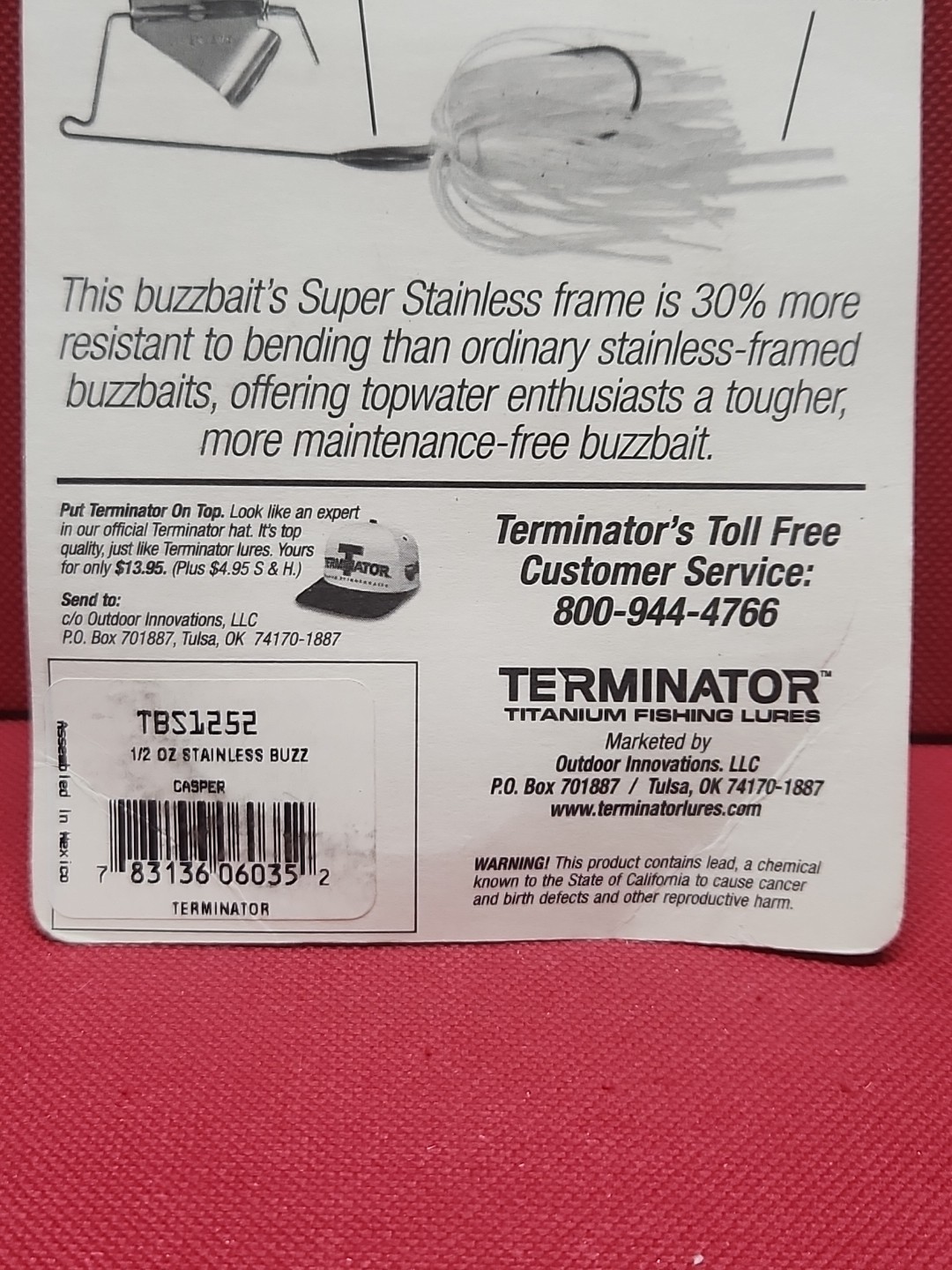 RARE Terminator SUPER STAINLESS Series 1/2 oz Original Buzzbait NEW VINTAGE Orig - Image 10