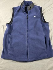 Vintage Nike Vest Youth Large 14-16 Blue Full Zip Y2K Fleece Embroidered