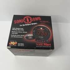 Sonic Bomb Alarm Clock with Bed Shaker - Blac...