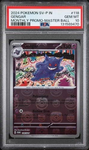 New ListingPSA 10 Gengar 118  SV-P Pokemon Monthly Promo Master Ball Holo IN Indonesia
