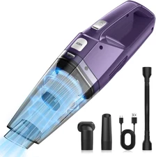 Handheld Vacuum Cordless – Car Vac Portable with 8KPA & Multi Purple Black