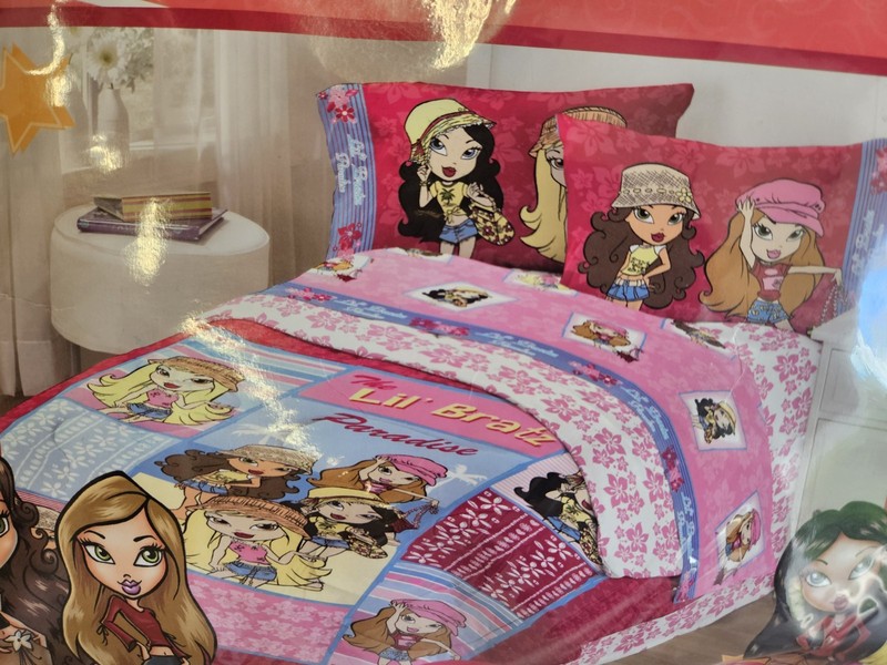 New Vtg Y2K Lil Bratz Bedspread Twin Size Comforter Paradise Floral Beach Pink