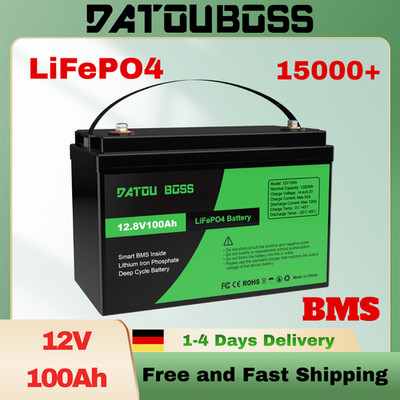 100Ah 12V Lithium Batterie LiFePO4 Akku BMS Solarbatterie Solaranlage Boot RV DE