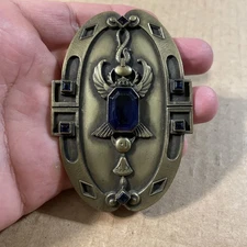 Art Nouveau George Steere Egyptian Revival Winged Scarab Bronze Sash Pin GNS&CO