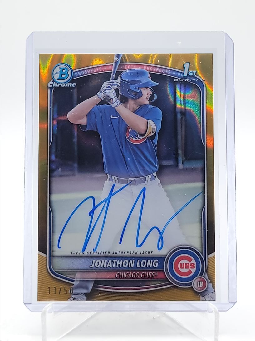 JONATHON LONG 2025 BOWMAN CHROME 1ST GOLD LAVA REFRACTOR AUTO /50 Q4060