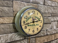 VTG INGRAHAM JOHN DEERE TRACTOR DEALER SALE OLD FARM ADVERTISING WALL CLOCK SIGN