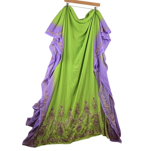 Vintage Sarees 100% Pure Silk Woven Sequins Hand Beaded Sari Craft Fabric