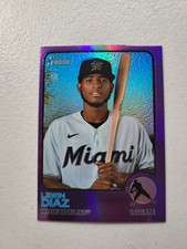 2022 Topps Heritage High Number Lewin Diaz #723 Chrome Purple Refractor OC NM