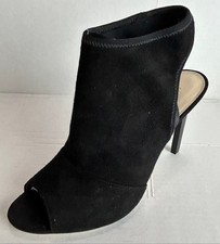 Nine West Womens Black Levona Suede Dress Peep Toe Heel Shoes Bootie Ret $99 New
