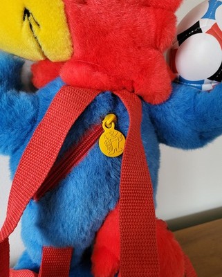 Peluche Sac à Dos Footix – Mascotte Coupe Du Monde 1998 (Taille 35, Multicolore)