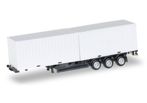 Remolque contenedor Herpa Promotex 076494-002, 40' con contenedores de 2-20', 1/87 HO | Zustand: New