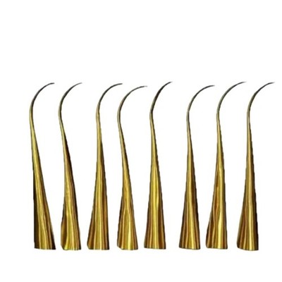 Fon Lep Nails Thai Fingernail DanceTraditional Brass Costume Gold Finger Nails