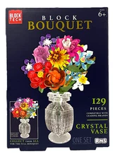 Block Tech Block Bouquet VASE 129 Pieces Building Block Set Ages 6+ NIB 2025