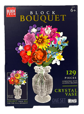 #ad Block Tech Block Bouquet VASE 129 Pieces Building Block Set Ages 6 NIB 2025 $19.45