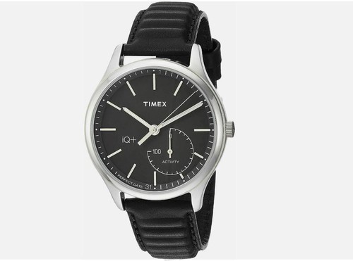 Timex Men's TW2P93200 IQ+ Move Activity Tracker 41mm Black Dial Leather Watch - Picture 2 of 2