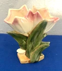 McCoy Tulip Vase Double Pink Tipped Vintage 1940's