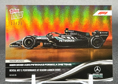 2026 Topps Now Mercedes-AMG Petronas Reveal W17 E Performance Orange Foil /25