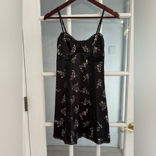 URBAN OUTFITTERS Women's Black Floral Lace Detail Sleeveless Mini Dress Size XS