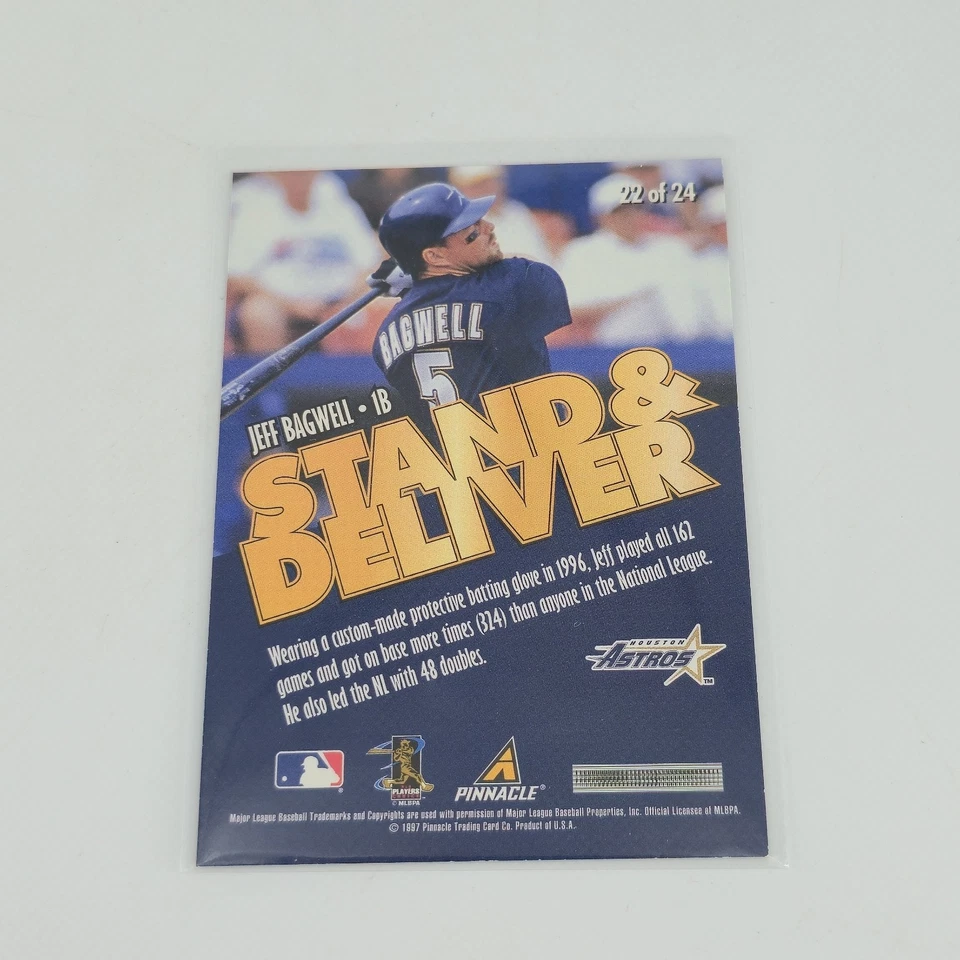 1997 Score Stand & Deliver Jeff Bagwell #22 HOF Insert Card Houston Astros MLB - Image 2 of 2
