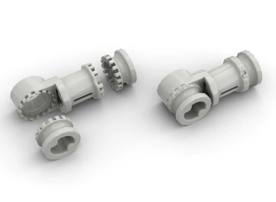 x45 LEGO Technic  Axle & Pin Connector Toggle Joint Toothed + Bush 1/2 Toothed - Image 3 of 4