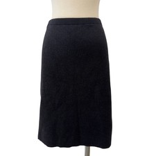 Eileen Fisher Short Straight Skirt Merino Wool Cotton Diagonal Jacquard L NWT