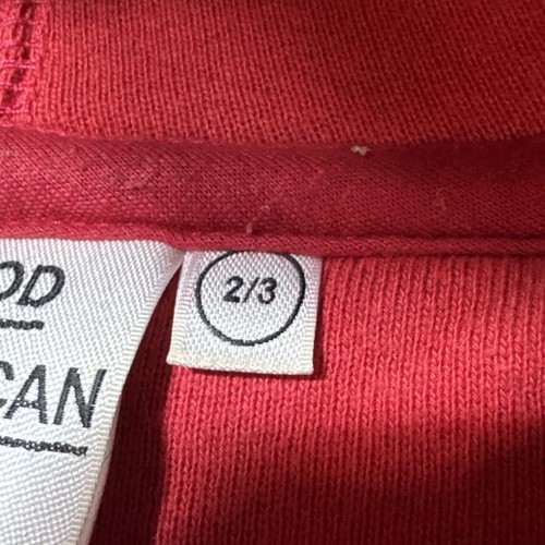 Felpa con cappuccio Good American donna taglia 3/4 rossa pullover felpa pesante USA - Foto 6 di 17