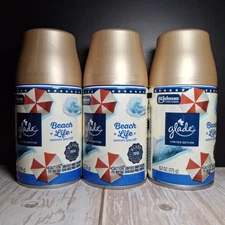 New (3 Pack) Glade Automatic Spray Air Freshener Refills - BEACH LIFE - Lot Of 3