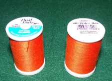 Dual Duty All Purpose Polyester Thread, 250 yards, Orange (7640)