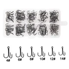 Fishing Treble Hooks Kit High Carbon Steel 4, 6, 8, 10, 12, 14, Black