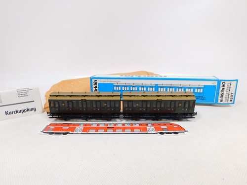 EB154-0,5 #Märklin H0 AC 4207 Compartment Car Couple 1557 1558 Kpev Nem Kk Top +