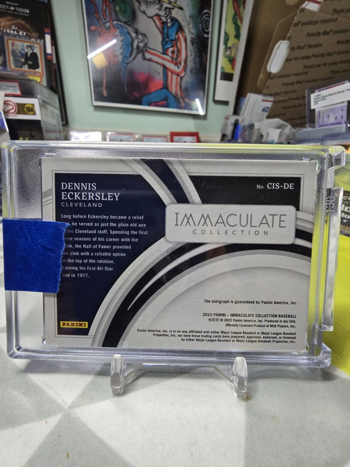 2022 Panini Immaculate Baseball 1/1 Dennis Eckersley Auto Foil #CIS-DE Indians view 2