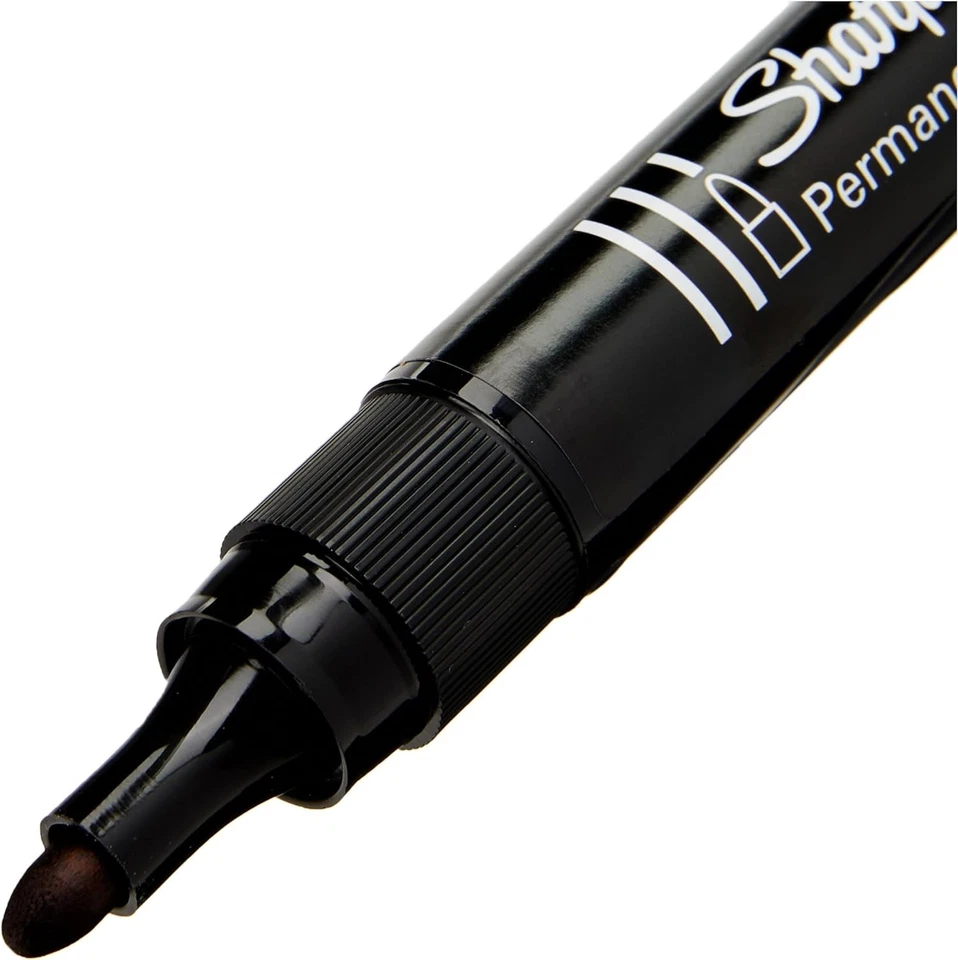 Marcadores permanentes Sharpie M15 punta de bala negro 12 unidades negro 1 cuenta (Pac Foto 4 de 4