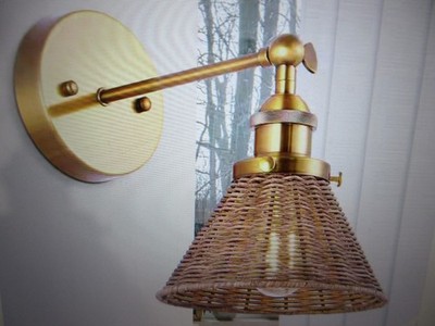 Matrix Decor 6.88 in 1-Light Boho Antique Gold Wall Sconce Light Bathroom Vanity