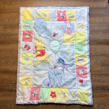 Vintage Winnie the Pooh Eeyore Tigger Comforter Baby Crib Blanket 1990s