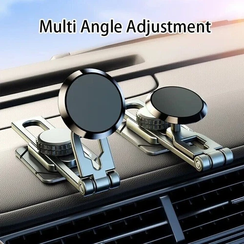 Support Téléphone Magnétique Rotation 360° Support Voiture Pliable Tableau de Bord Universel - Photo 6 sur 11