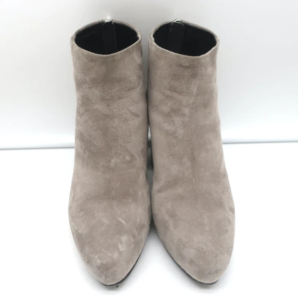 Prada Ankle Boots Taupe Suede Size 37 Hidden Platform Booties - Image 3 of 4