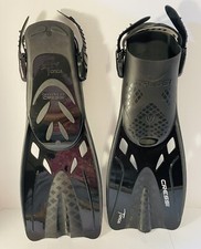 Cressi Tonga Short Open Heel Black Fins Size S/M Mens 4.5-8.5 Adjustable Straps
