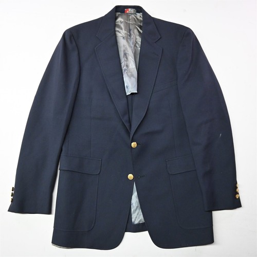 Vtg Austin Reed 40R Navy Blue Gold Button Mens Blazer Sport Coat Jacket - Picture 2 of 12