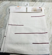 Bed Bath & Beyond Studio 3B Table Runner Stitched Lines 72”X 14" White/Zinfandel