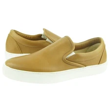 Daniele Lepori Slip-on Leather Sneakers, Men's Casual Shoes, Made in Italy, Tan