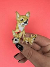 Parche Chihuahua - Cabeza de manzana cervatillo - Planchar - Apliques realistas - Nuevo