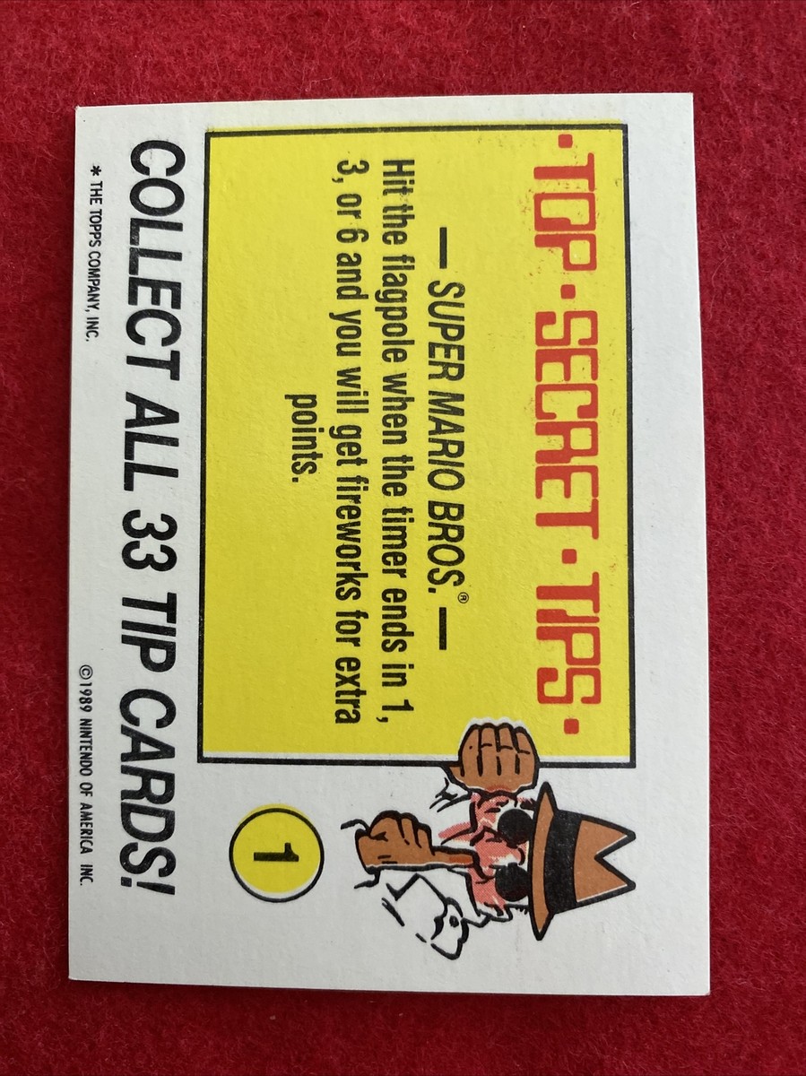 1989 Nintendo Super Mario Bros. 2 Topps Secret Tip Card #1 | eBay