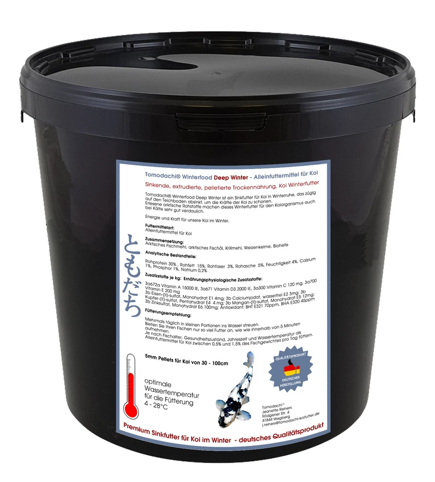 Koifutter Winterfutter Koi sinkend energiereich arktisch DeepWinter 5mm 5kgEimer - Bild 2 von 4