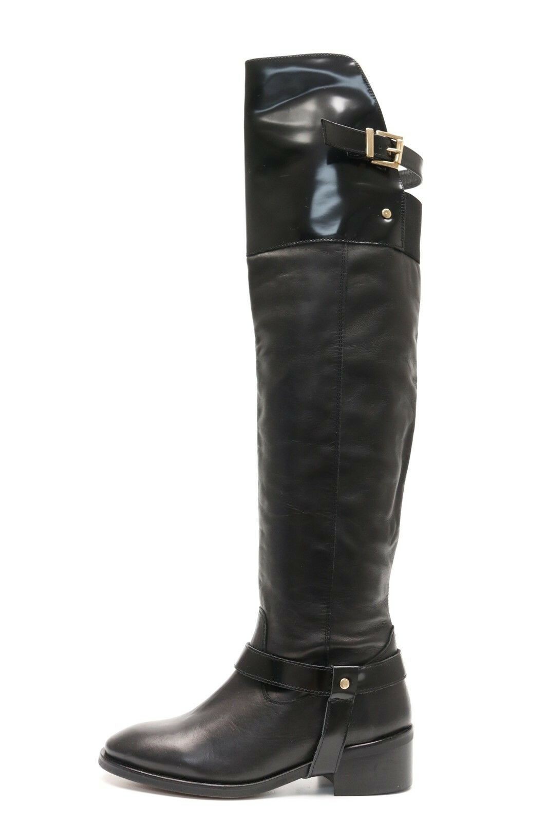Women's TOPSHOP black leather over the knee high boots size 5.5 NEW! $210