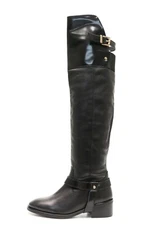 Women's TOPSHOP black leather over the knee high boots size 5.5 NEW! $210