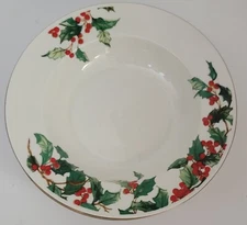 Christmas Dishes Bowl Bowls Holly Berries Lynns - Rimmed Soup, Set Of 4