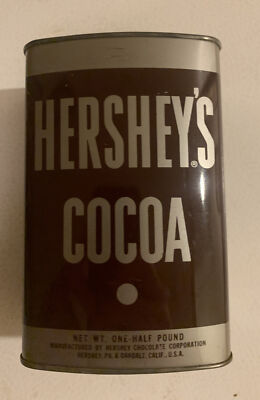 Vintage 1960's Hershey Cocoa Milk Chocolate Mix Tin NOS Full