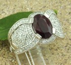 4.41 ct 14k Solid White Gold Ladies Natural Diamond & Oval Ruby Ring Cocktail  — photo 8