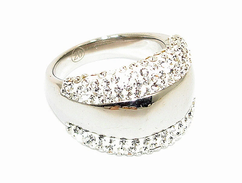 Anello IN Acciaio Donna Dell'Amicizia di Fidanzamento Argento Rosa Oro Strass - Immagine 2 di 4