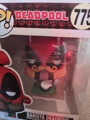 Marvel Comics Barista Deadpool Funko Pop Vinyl Figur Wackelkopf 775 Neu Kaffee